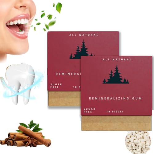 Underbrush Remineralizing Chewing Gum,Organic Mint Remineralizing Chewing Gum,Sugar-Free Long Lasting Chewing Gum for Teeth & Gum Health,Keeps Mouth Fresh (2 Pcs, Cinnamon) von Ashopfun