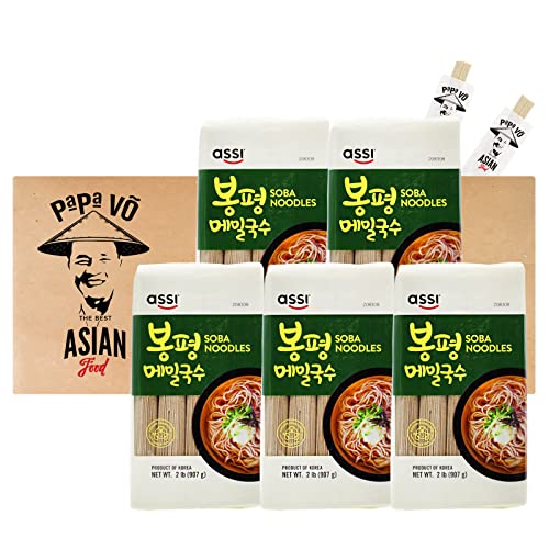 5er Pack (5x907g) Assi Brand Koreanische Buchweizennudeln mit Weizen (Papa Vo ®) von Assi