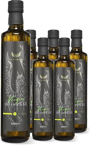 Asterius Olivenöl mit Zitrone | natives extra Olivenoel mild & fruchtig (6x 500ml Olivenöl Zitrone) von Asterius