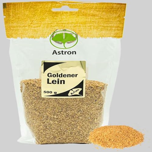 Goldleinsamen Bio Ganz 500 g - Goldener Leinsamen Ohne Zusätze - Ideal zum Backen, Kochen oder als Topping von Astron