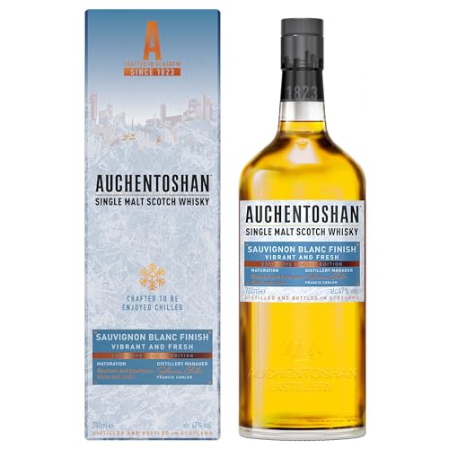 Auchentoshan Sauvignon Blanc | Single Malt Whisky | mit Geschenkverpackung | bewegend frisches Aroma | 47% Vol | 700ml Einzelflasche von Auchentoshan