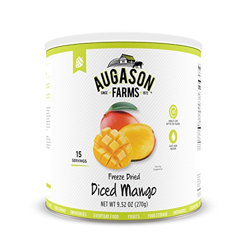 Augason Farms Gefriergetrocknete, gewürfelte Mango, 270 ml, Nr. 10 Dosen von Augason Farms