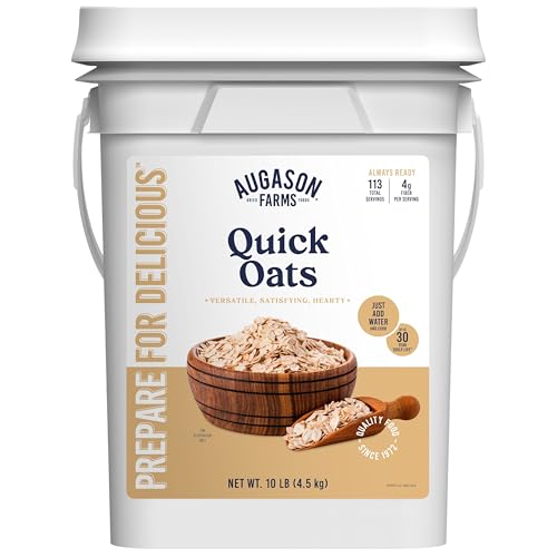 Augason Farms Quick Rolled Oats Pail, 10 lb by von Augason Farms