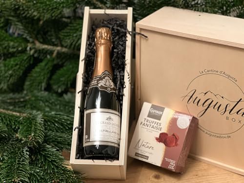 Geschenk Crémant & Schokoladentrüffel | Geschenk für Kunden & Geschäftspartner Kleines Geschenk zum Danke sagen | Gruß Frankreich | Französische Delikatessen mit Cremant und Schokolade | Augustas Box von Augustas Box