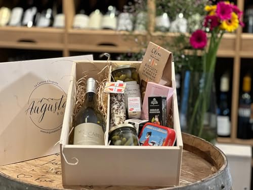 Geschenkkorb mit französischem Rotwein Geschenkbox Frankreich TOUR DE FRANCE | Präsentkorb Geschenk für Gourmets Luxus Geschenkbox Feinkost Box Augustas Box Red Wine Regular von Augustas Box