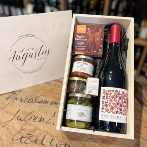 Veggie Geschenkkorb vegetarischer Feinkost Präsentkorb aus Frankreich mit Rotwein, Gourmet Box Geschenk | Augustas Box von Augustas Box