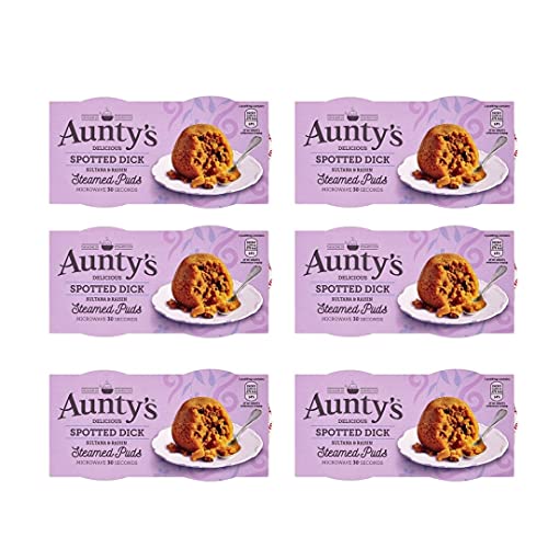 Gedämpfte Puddings Auntys Spotted Dick Puddings, 95 g, 6 Stück von Aunty's