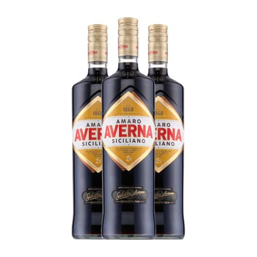 Amaretto Averna Amaro Siciliano 1 L (Karton mit 3 Flaschen von 1 L) von Averna