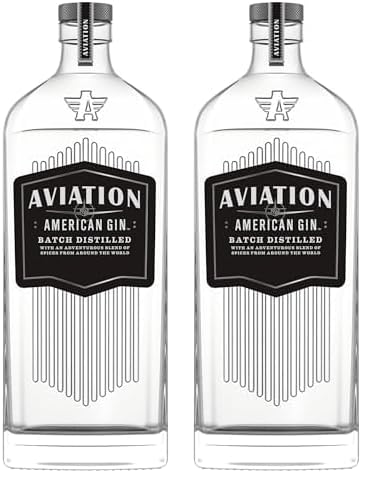 Aviation American Gin, ausgewogenes Geschmacksprofil mit Botanicals, perfekt für Cocktails, New Western Dry Gin aus Portland, Oregon, mit Sorgfalt destilliert, 700 ml (Packung mit 2) von Aviation