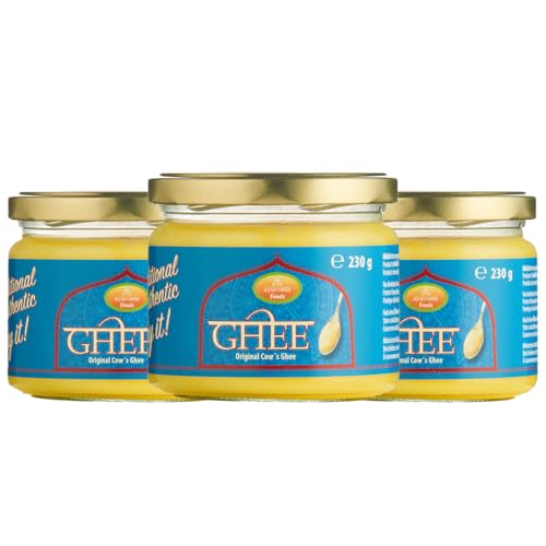 Ayurveda Foods - Premium traditional & authentic Ghee 3er Set à 230g, sehr lange Haltbarkeit, Brat- Kochfett von Ayurveda Foods