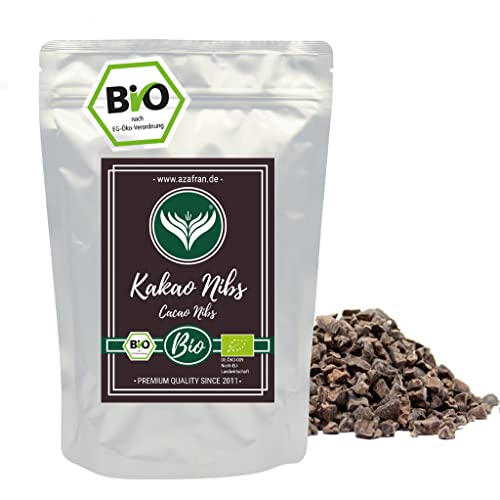 Azafran BIO Cacao Nibs roh | Kakaonibs | Nibs aus Kakaobohnen | Kakao Stücke 500g von Azafran