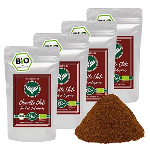 Azafran BIO Chipotle Chili Pulver gemahlen - Geräucherter Jalapeno - Chilipulver 1kg von Azafran