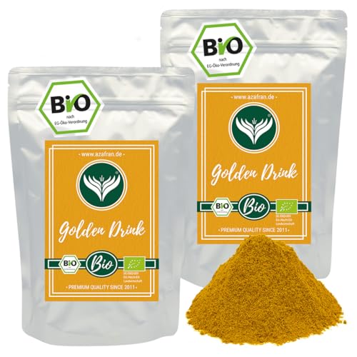 Azafran BIO Golden Drink | Kurkuma Latte Gewürzmischung für Goldene Milch 1kg von Azafran