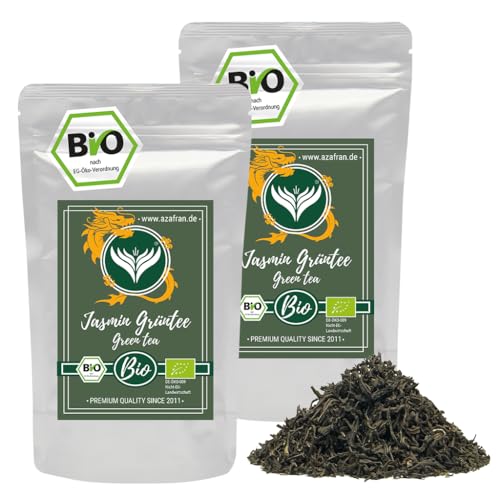 Azafran BIO Jasmin Tee lose - China Green Jasmine Tea - Chinesischer Jasmintee 500g von Azafran