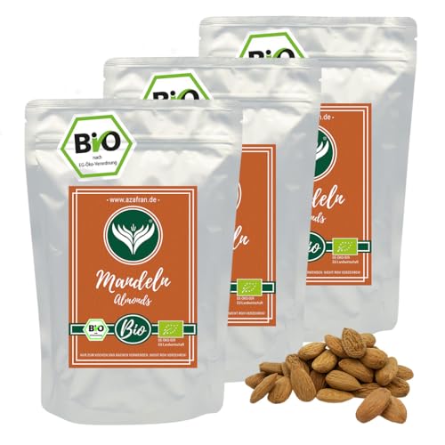 Azafran BIO Mandeln (Almonds) Naturbelassen ganz 3kg von Azafran