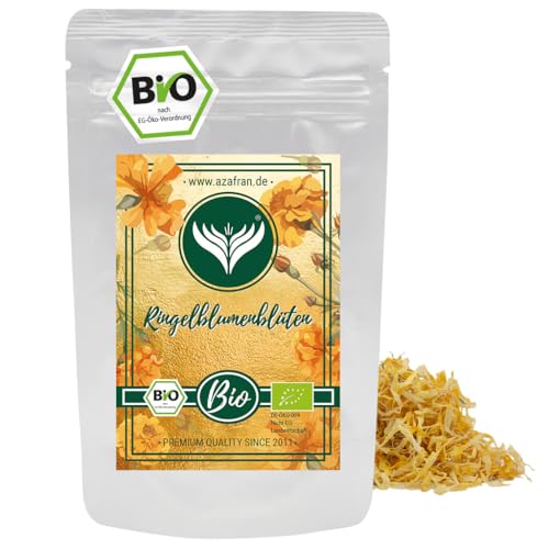 Azafran BIO Ringelblumenblüten Tee lose, getrocknete Calendula Blütenblätter, Ringelblumentee 250g von Azafran