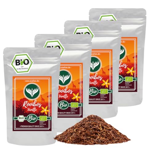 Azafran BIO Rooibos Vanille Tee lose - Rotbuschtee aromatisiert mit echten Vanillearoma 1kg von Azafran