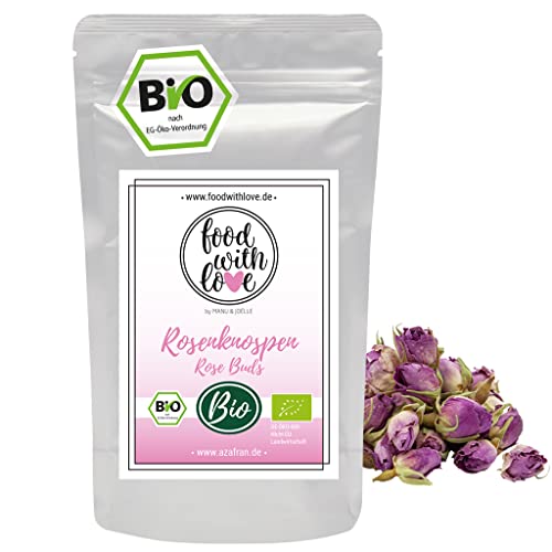 Azafran BIO Rosenknospen pink | Kräutertee Knospen von der Rose by Food with Love 125g von Azafran