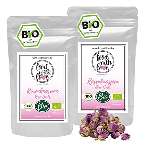 Azafran BIO Rosenknospen pink | Kräutertee Knospen von der Rose by Food with Love 250g von Azafran