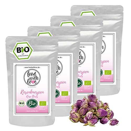 Azafran BIO Rosenknospen pink | Kräutertee Knospen von der Rose by Food with Love 500g von Azafran