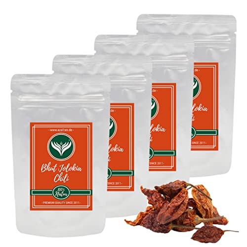 Azafran Bhut Jolokia Chili ganz | Vorsicht scharf! | Geisterchili Schoten | Naga Jolokia whole natural 400g von Azafran