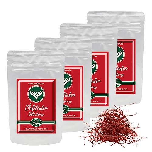 Azafran Chilifäden getrocknet, Chili Threads, Red Chili Strings, Angels Hair, Rote Chili in Fäden 400g von Azafran