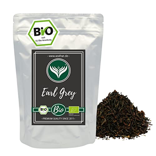 Azafran BIO Earl Grey Schwarzer Tee - Darjeeling Schwarztee mit Bergamotte Öl lose 500g von Azafran