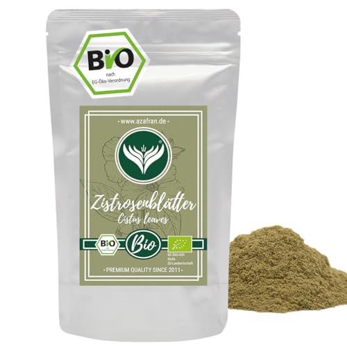 BIO Zistrosenpulver - gemahlenes Zitrosenkraut - Zistrose (Cistus) gemahlen 250g von Azafran