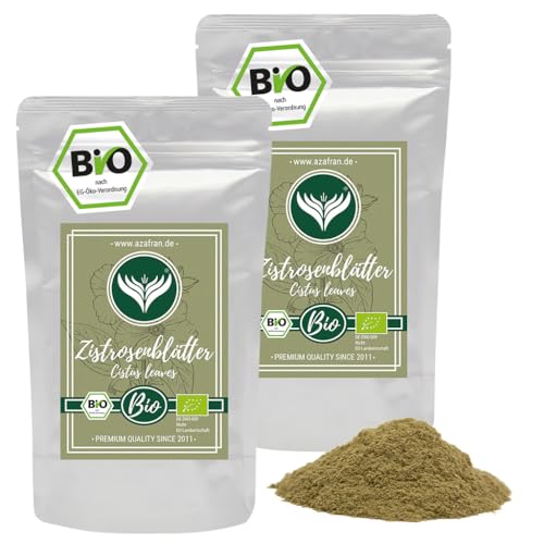 BIO Zistrosenpulver - gemahlenes Zitrosenkraut - Zistrose (Cistus) gemahlen 500g von Azafran