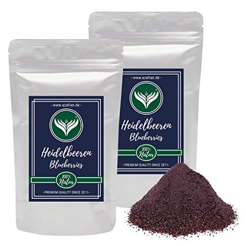 Azafran Heidelbeerpulver - Blaubeeren Heidelbeeren gefriergetrocknet gemahlen 500g von Azafran