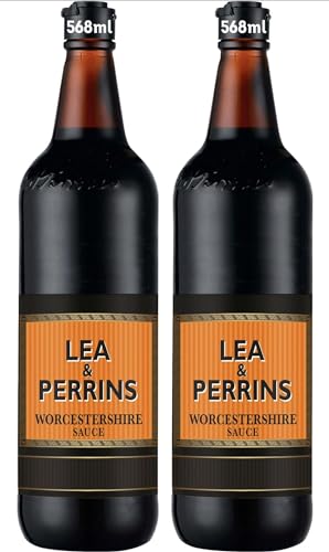 Lea & Perrins Worcestershire Sauce, schwarze Sauce von Köchen und Meistern in der Küche, unvergleichliche Rezepte, 2 x 568 ml von Azala