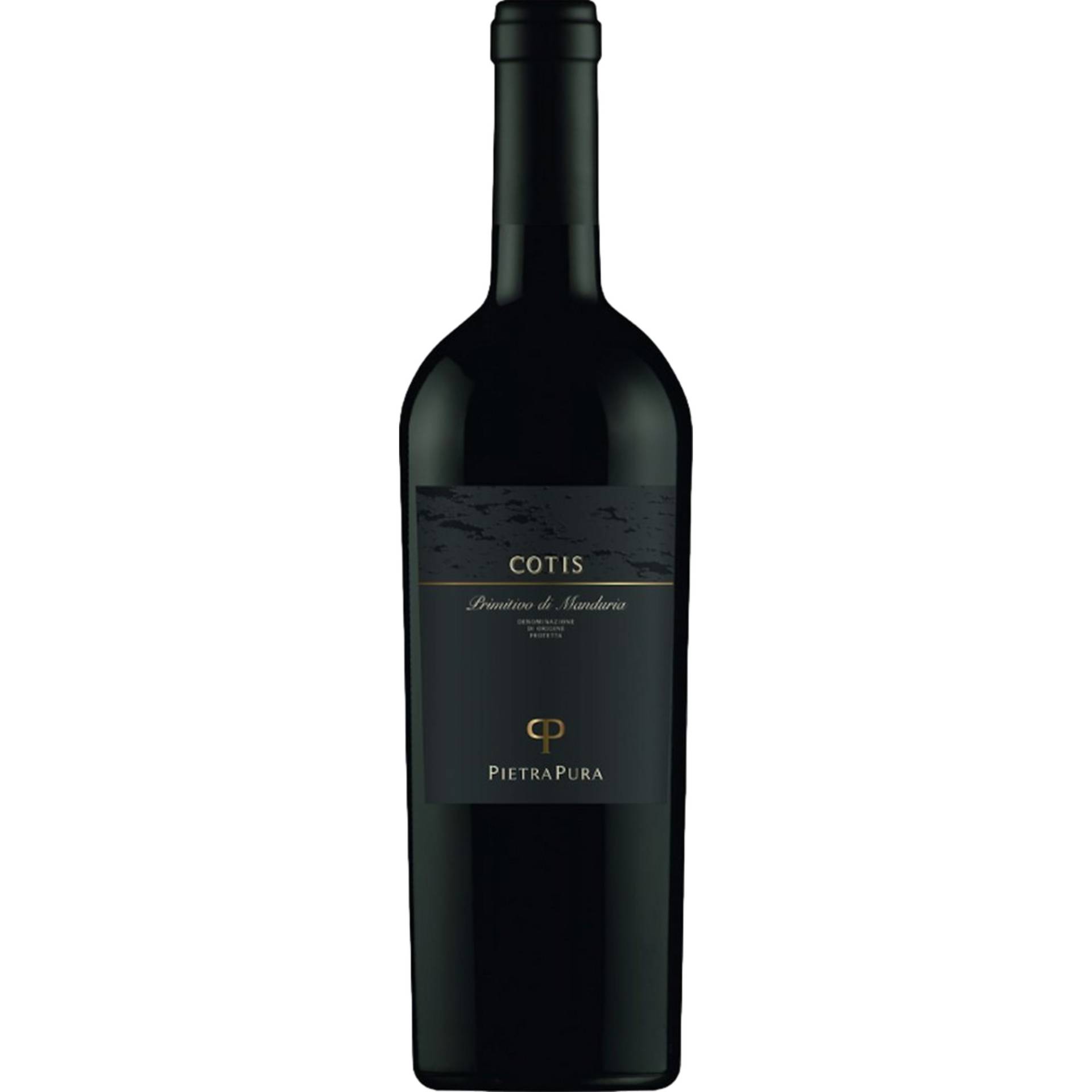 Pietra Pura Cotis Primitivo di Manduria, Primitivo di Manduria DOC, Apulien, 2019, Rotwein von Azienda Agricola Rocca delle Macie Spa, Loc. Le, Castellina In Chianti SI, Italien