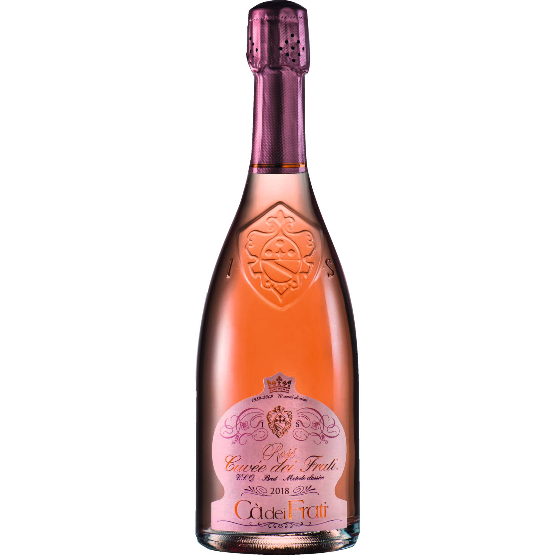 Rose Cuvée dei Frati, Brut Metodo Classico, Lombardei, Schaumwein von Azienda Agricola ca die Frati di Dal Cero Pietro e Figli S.Ag.S Vitocoltori in Lugana di Simione-Italia