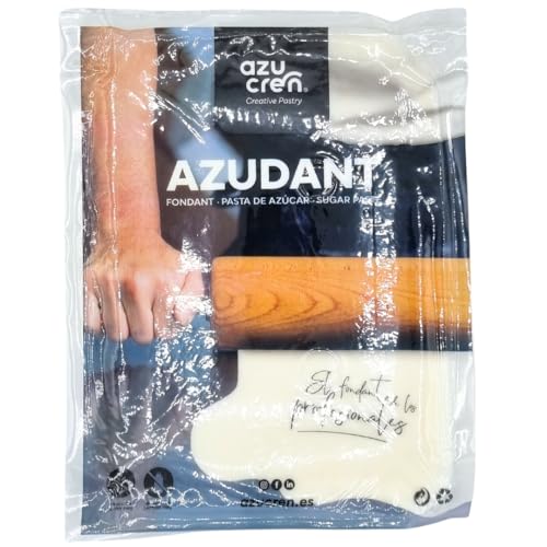 Azucren, Weißer Fondant, Zuckerpaste, Fondant für Kuchen und Figuren, 1 kg von Azucren