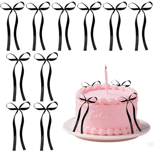 AzureRay 10pcs Schwarz Bogen Tortendeko Geburtstag Kuchen Deko Schleifenband Bögen Tortenaufleger Black Bow Cake Topper Hochzeit Kuchendeko Schleife Torten Deko Hochzeitstorte AzureRay 10pcs Schwarz Bogen Tortendeko Geburtstag Kuchen Deko Schleifenband Bögen Tortenaufleger Black Bow Cake Topper Hochzeit Kuchendeko Schleife Torten Deko Hochzeitstorte von AzureRay