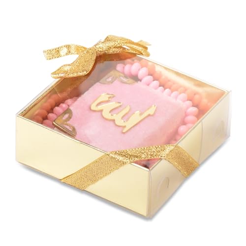 BABY SHOWER CHOCOLATE Set mit 10 islamischen Gebetsperlen, Koran, Tasbeeh, Islamisches Set, Heiliger Koran, Gebetsperlen, Geschenk-Box, Gastgeschenk (Rosa) von BABY SHOWER CHOCOLATE