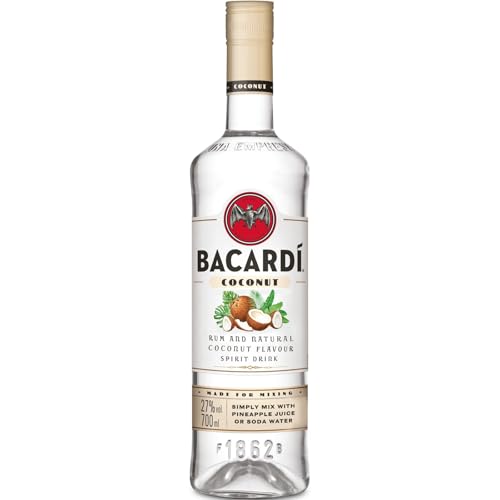 BACARDÍ Coconut, 27% Vol., 70 cl / 700 ml, weißer Rum mit der Essenz echter Kokosnüsse, frischer Kokosgeschmack mit Röstaromen und buttrigen Noten von BACARDI