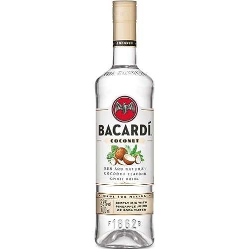 BACARDÍ Coconut, 32% Vol., 70 cl / 700 ml, weißer Rum mit der Essenz echter Kokosnüsse, frischer Kokosgeschmack mit Röstaromen und buttrigen Noten von BACARDI