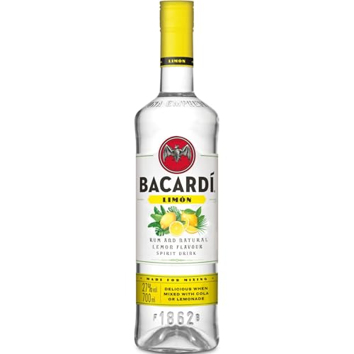 BACARDÍ Limón, 27% Vol., 70 cl / 700 ml, weißer Rum mit Zitrone, Limette und Grapefruit, frischer Zitrusgeschmack von BACARDI