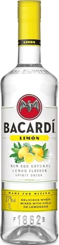 BACARDÍ Limón, 32% Vol., 70 cl / 700 ml, weißer Rum mit Zitrone, Limette und Grapefruit, frischer Zitrusgeschmack von BACARDI