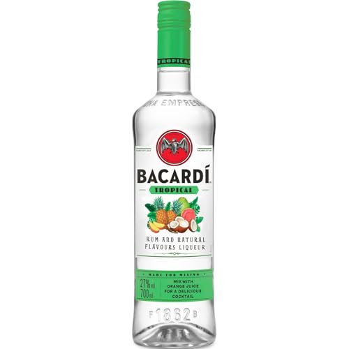 BACARDÍ Tropical, 27% Vol., 70 cl / 700 ml, weißer Rum mit dem Geschmack tropischer Früchte, reife Ananas, cremige Kokosnuss, süße Guave von BACARDI