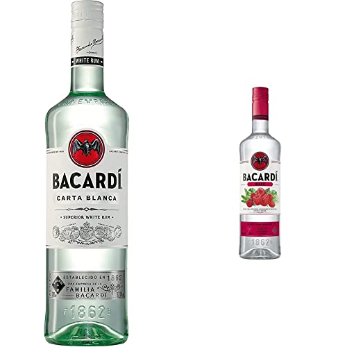 Bacardi Carta Blanca Rum, 700ml & Razz Spirituose mit Rum und Himbeergeschmack, 700ml von BACARDI