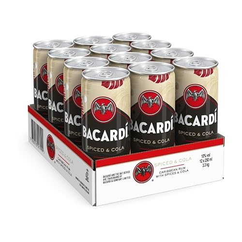 Bacardi Spiced & Cola alkoholisches Mischgetränk 10% 12-0,25l Dose von BACARDI