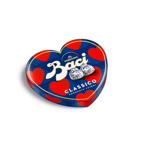 Baci Perugina Classico Dunkle Pralinen gefüllt mit Gianduia Valentinstag Geschenkbox 50g von BACI