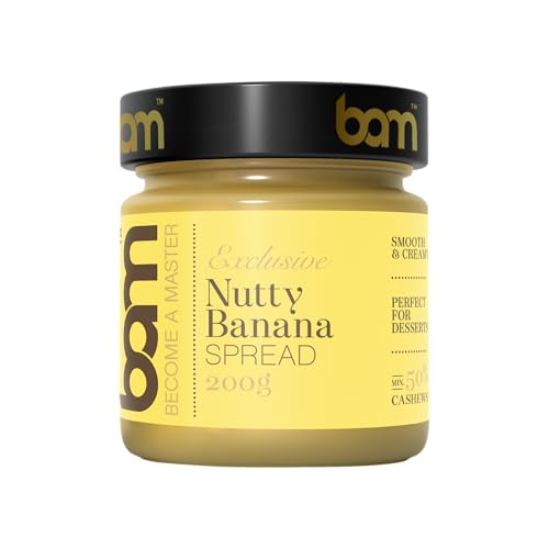 BAM Aufstriche, ohne Palmöl, Paste für Desserts, glatt und cremig, 200 Gramm (Nutty Banana) von BAM