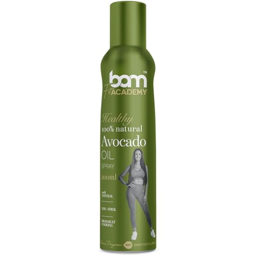 BAM Öl-Spray, Natürliches 100% Öl-Kochspray, Für gesundes Kochen und Braten, 200 ml (Avocadoöl) von BAM