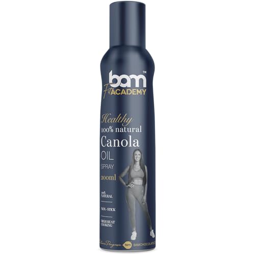 BAM Öl-Spray, Natürliches 100% Öl-Kochspray, Für gesundes Kochen und Braten, 200 ml (Canolaöl) von BAM