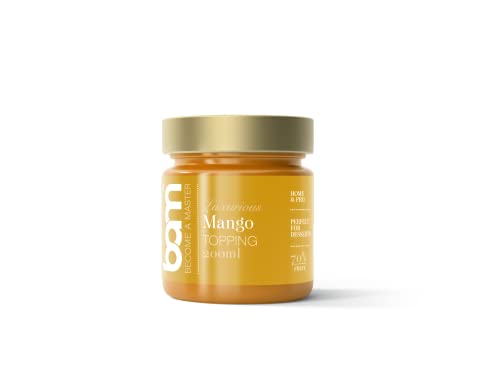 BAM Frucht-Topping, Fruchtkonfitüre zum Frühstück, Belag Perfekt für Desserts, Backen für Zuhause und Profi (Mango-Topping, 200 ml (70% Fruchtanteil)) von BAM