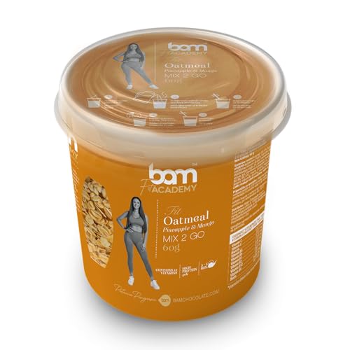 BAM Haferbrei, Protein Porridge, gesunder Frühstück-Snack, 60 g (Ananas und Mango, 2 GO Tasse) von BAM