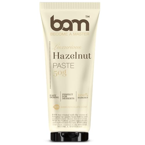 BAM Haselnusspaste, 100% gemahlene Haselnüsse, italienische Premium-Qualität, 50 Gramm von BAM